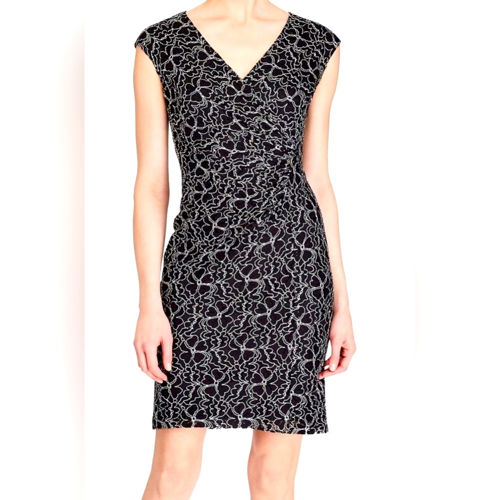 American Living Black and White Lace Midi Dress